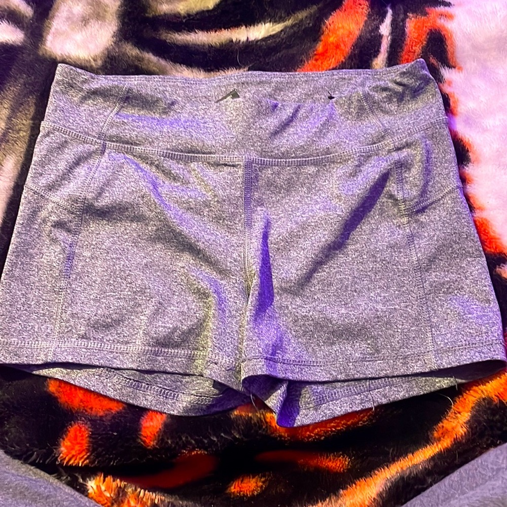 grey spandex shorts size medium, from “Live Love Dream”